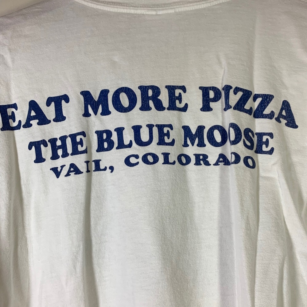 Blue Moose Vail Colorado Pizza Graphic T-Shirt Gildan Mens XL White Souvenir - Picture 3 of 9